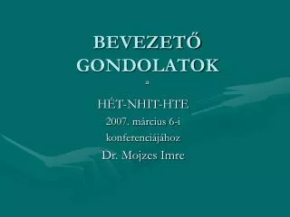bevezet gondolatok a