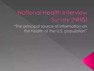 National Health Interview Survey (NHIS)