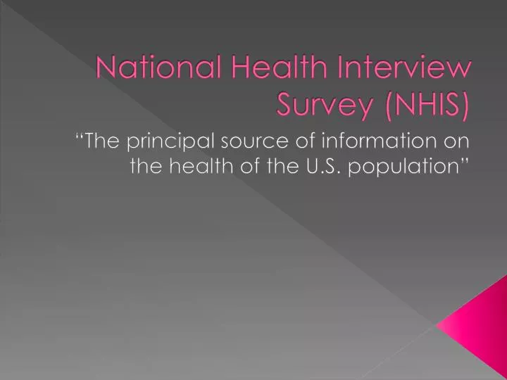 national health interview survey nhis