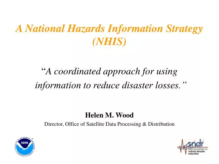 a national hazards information strategy nhis