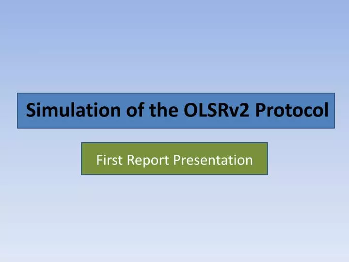 simulation of the olsrv2 protocol