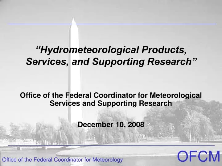 hydrometeorological products services and supporting research
