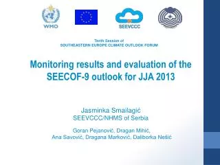 Tenth Session of SOUTHEASTERN EUROPE CLIMATE OUTLOOK FORUM