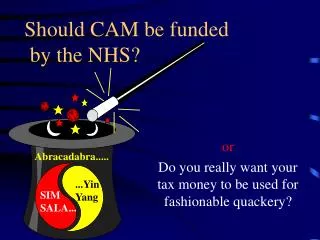 Should CAM be funded by the NHS?