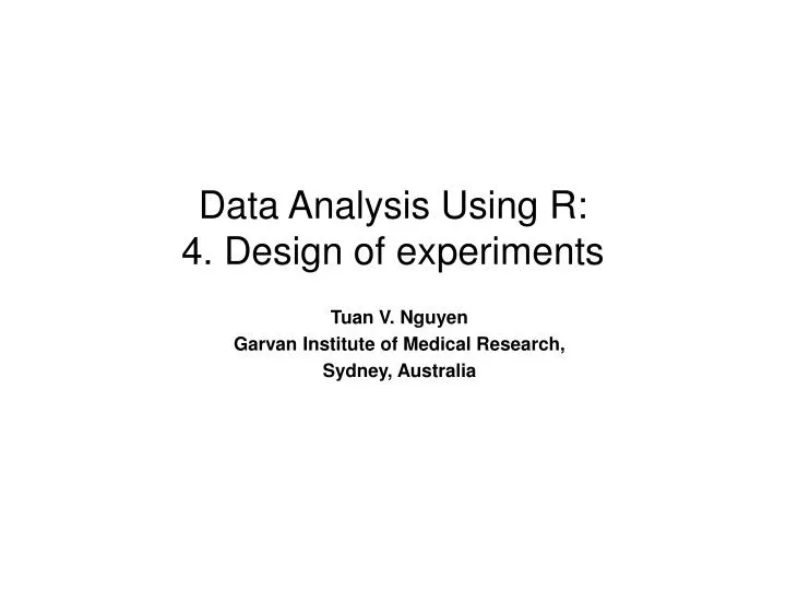 data analysis using r 4 design of experiments
