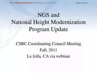 NGS and National Height Modernization Program Update