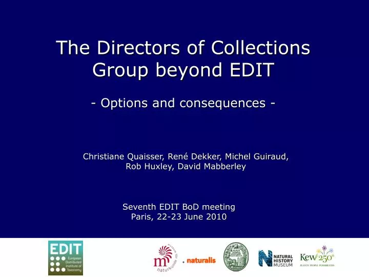 the directors of collections group beyond edit options and consequences