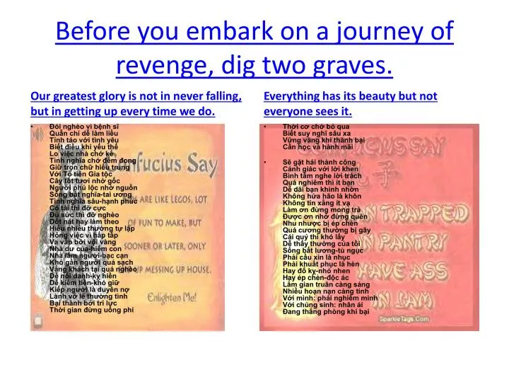 before you embark on a journey of revenge dig two graves