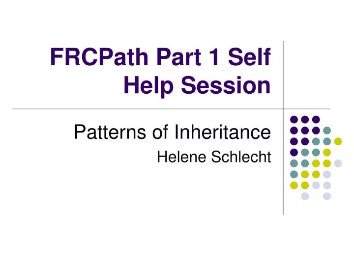 frcpath part 1 self help session