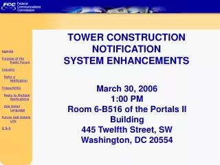 TOWER CONSTRUCTION NOTIFICATION SYSTEM ENHANCEMENTS