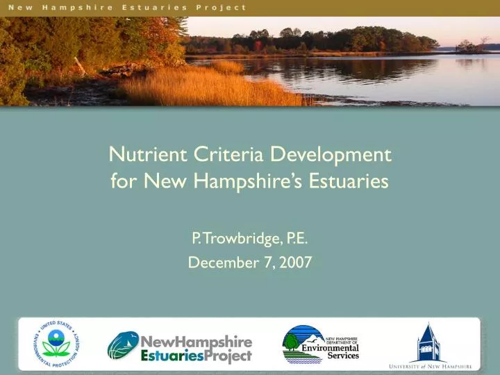 nutrient criteria development for new hampshire s estuaries