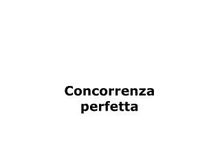 concorrenza perfetta