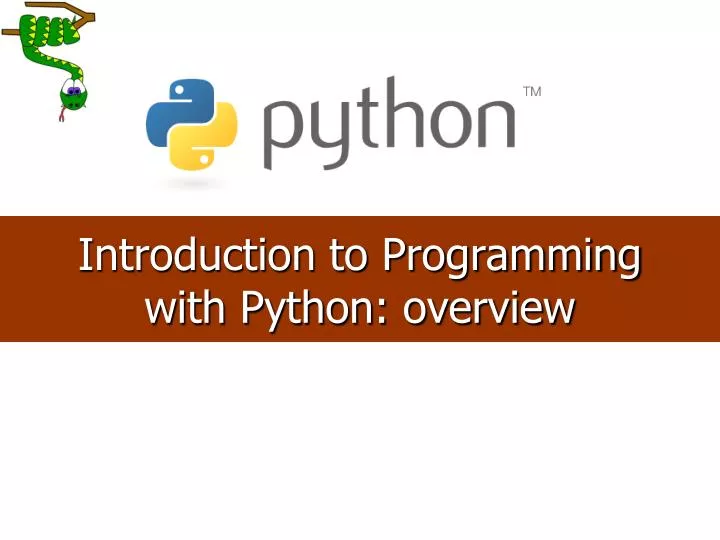 introduction to programming with python overview