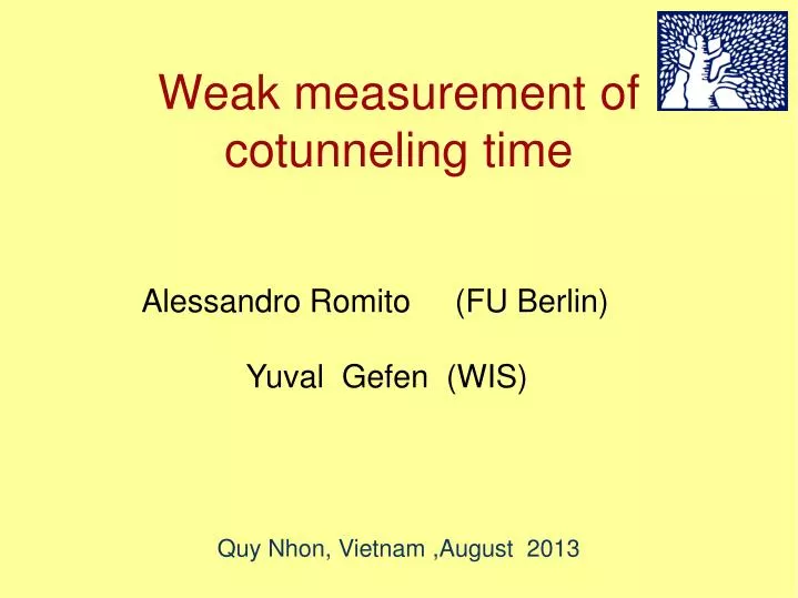 weak measurement of cotunneling time