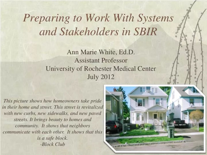 preparing to work with systems and stakeholders in sbir