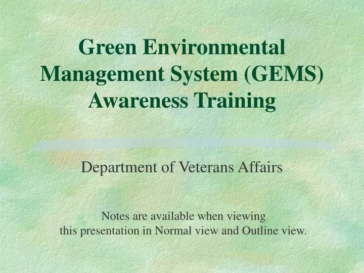 green environmental management system gems awareness training