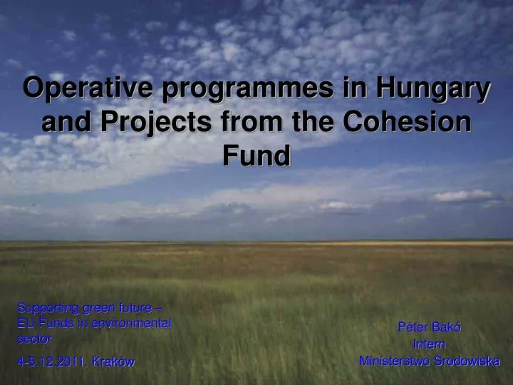 operative programmes in hungary and projects from the cohesion fund