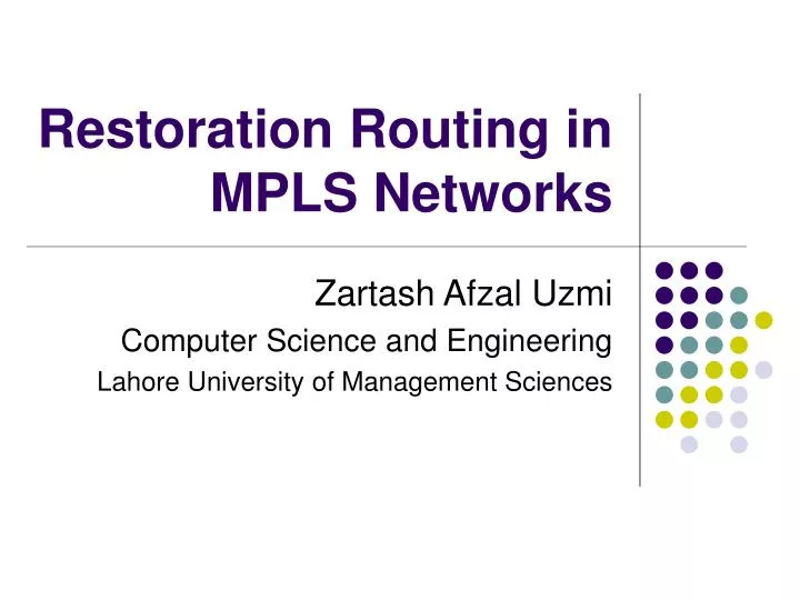 restoration routing in mpls networks