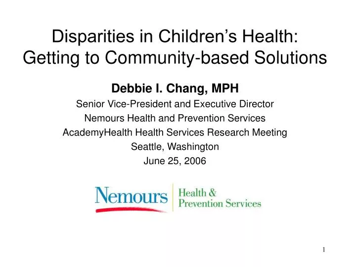 disparities in children s health getting to community based solutions