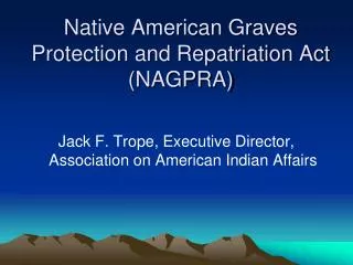 Native American Graves Protection and Repatriation Act (NAGPRA)