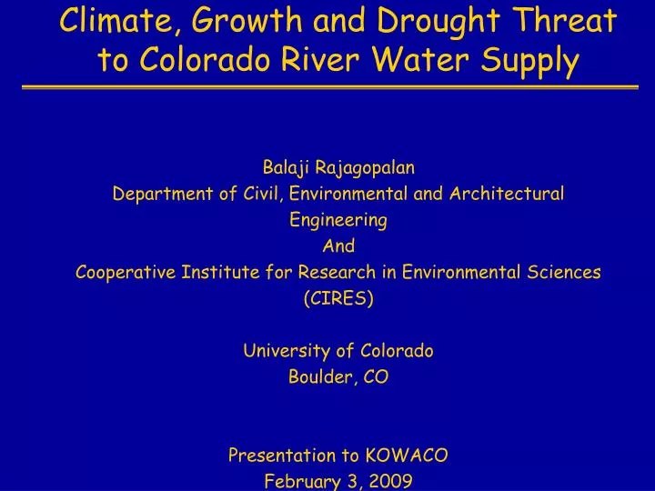 climate growth and drought threat to colorado river water supply