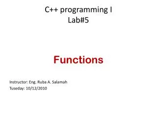 C++ programming I Lab#5