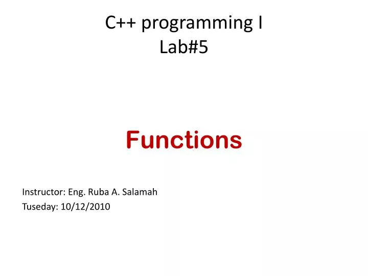 c programming i lab 5