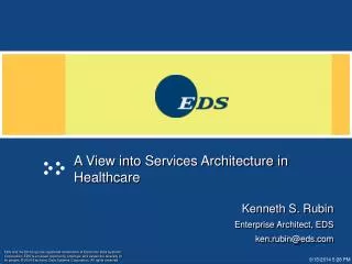 A View into Services Architecture in Healthcare