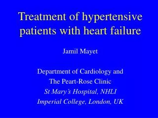 Treatment of hypertensive patients with heart failure