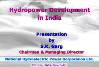 Hydropower Development in India