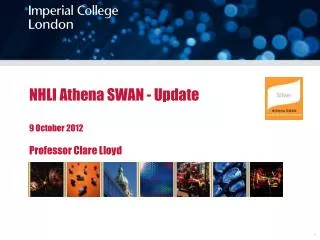NHLI Athena SWAN - Update 9 October 2012 Professor Clare Lloyd
