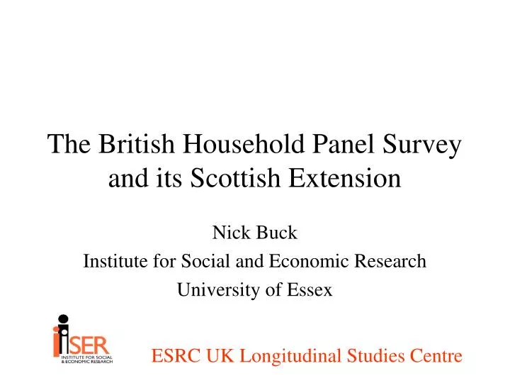 the british household panel survey and its scottish extension