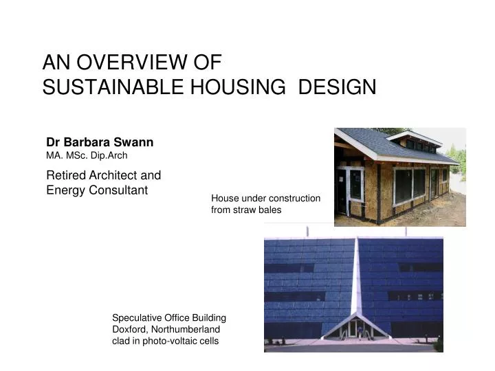 an overview of sustainable housing design
