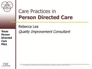Care Practices in Person Directed Care