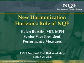 new harmonization horizons role of nqf