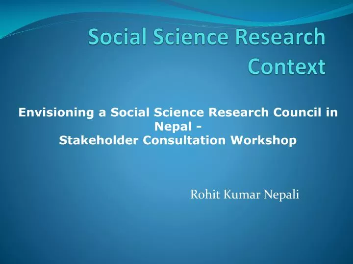 social science research context