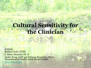 Cultural Sensitivity for the Clinician