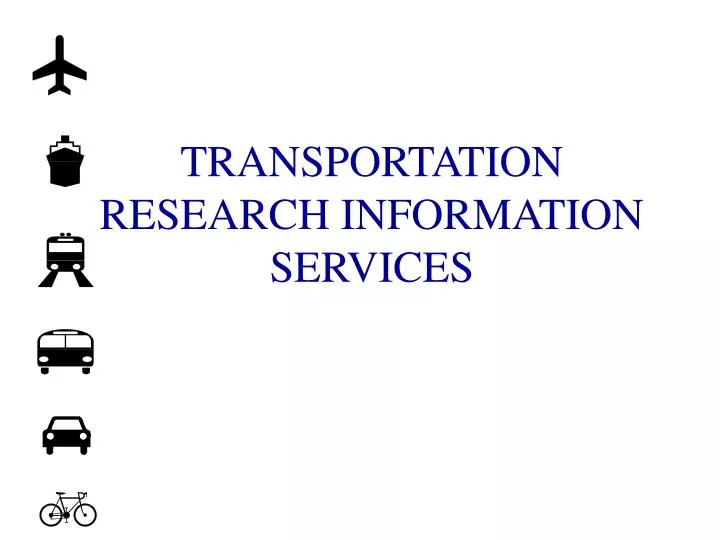 transportation research information services