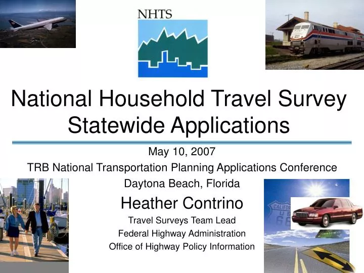 national household travel survey statewide applications