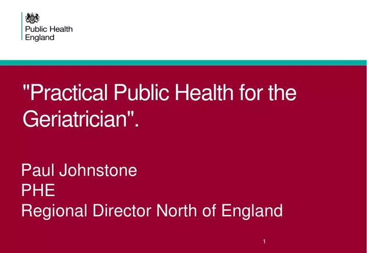 practical public health for the geriatrician