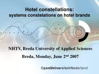 Hotel constellations: systems constelations on hotel brands