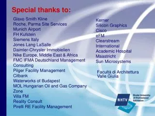 Special thanks to: