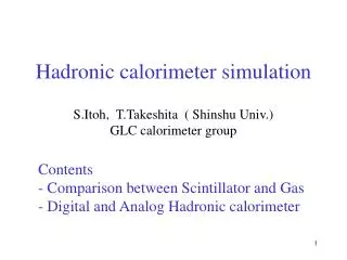 Hadronic calorimeter simulation