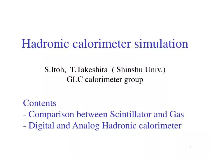 hadronic calorimeter simulation