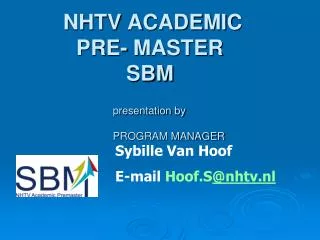 NHTV ACADEMIC PRE- MASTER SBM