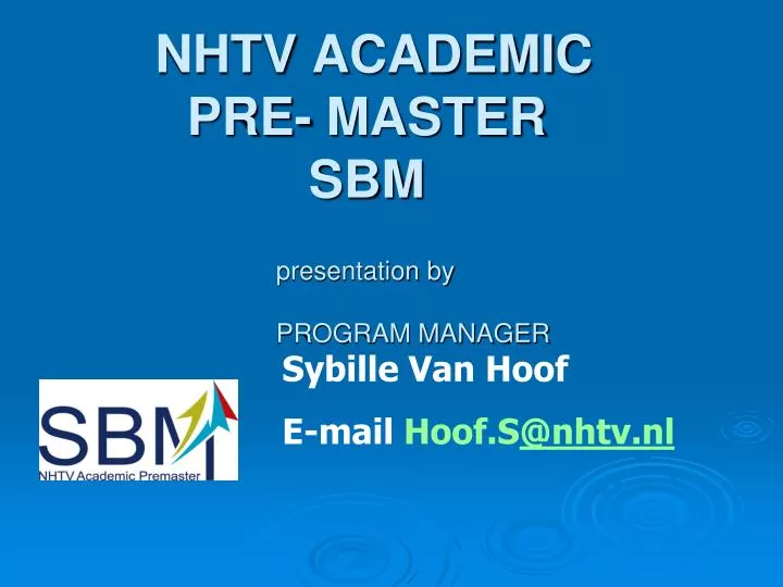 nhtv academic pre master sbm