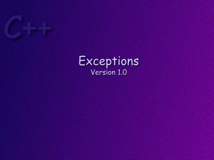 exceptions version 1 0