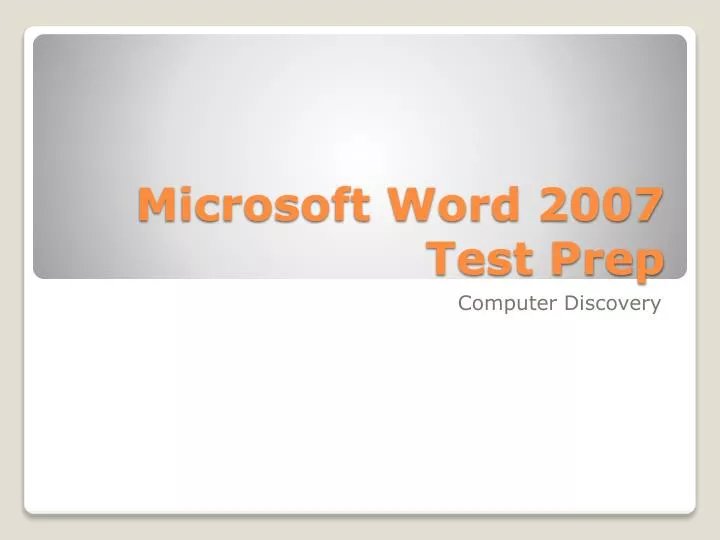 microsoft word 2007 test prep