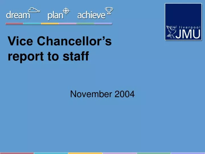 vice chancellor s report to staff