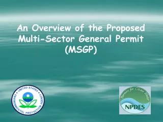 An Overview of the Proposed Multi-Sector General Permit (MSGP)